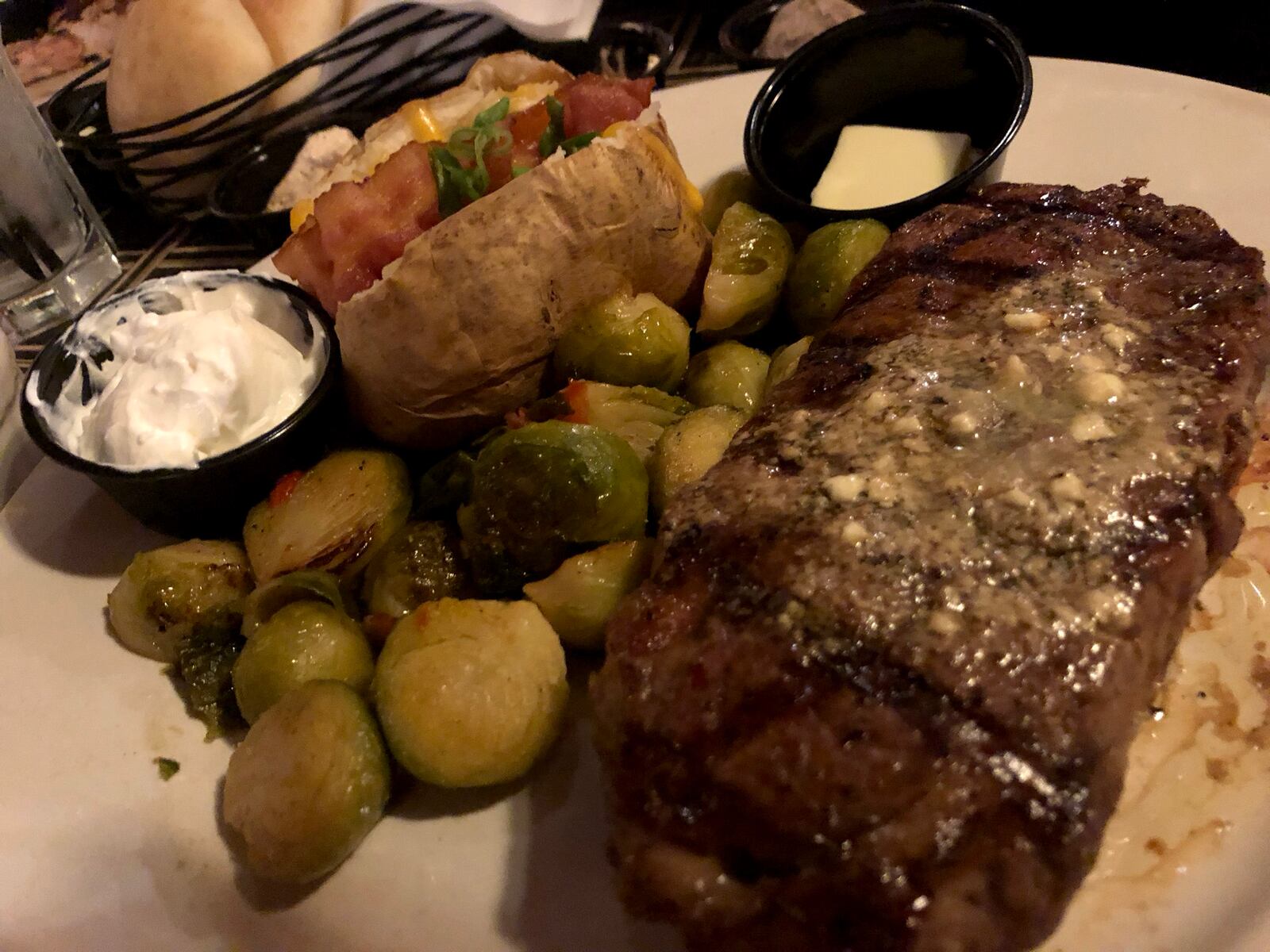 The Florentine Restaurant serves steaks, fish and chops. Pictured: Dry aged New York Strip.