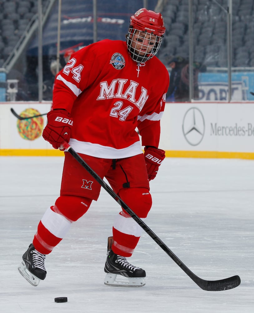 Miami Hockey Practices at Soldier Field