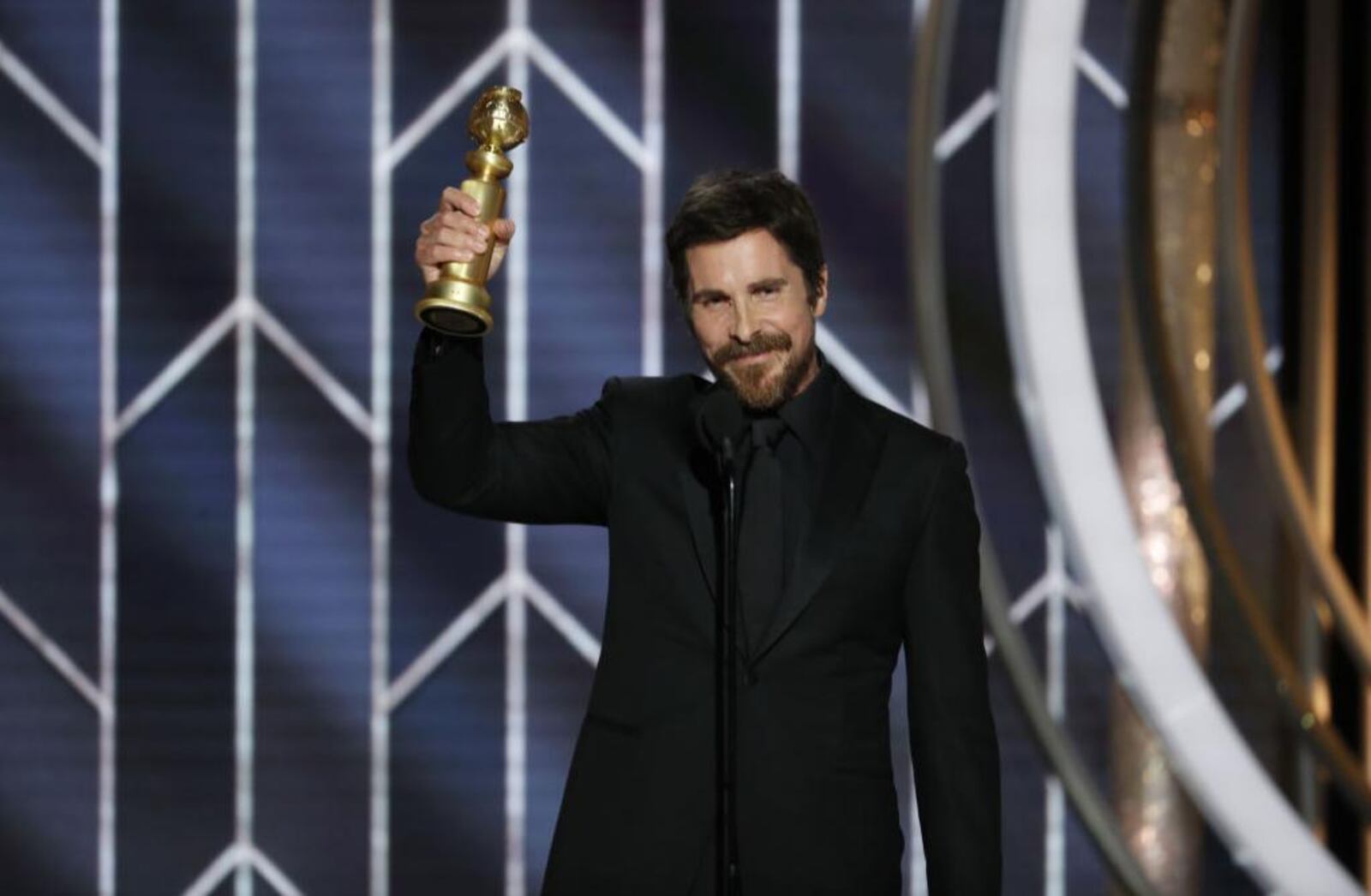 Actor Christian Bale accepts the best actor Golden Globe Award for his portrayal of former Vice President Dick Cheney in the film ‘Vice’ during the 76th Annual Golden Globe Awards at the Beverly Hilton Hotel on January 06, 2019, in Beverly Hills, California.