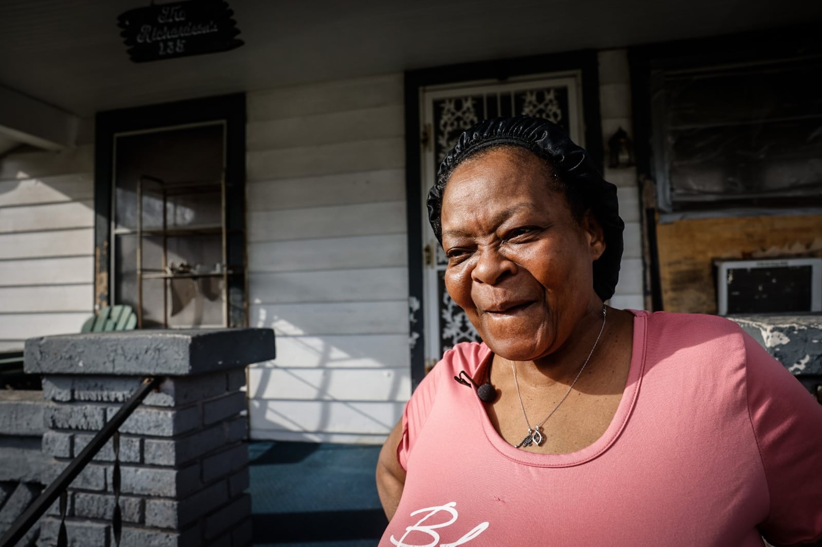 Dayton resident Johnie Webb lives near a nuisance property that attracts critters like possums and raccoons. A raccoon attacked her dog a year ago. JIM NOELKER/STAFF