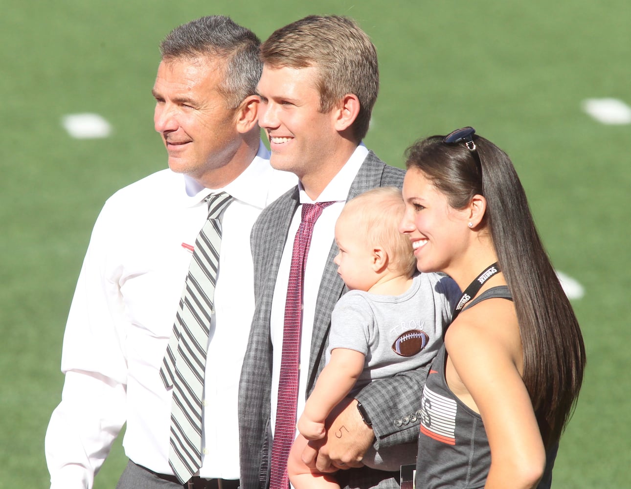 Photos: Urban Meyer jogs across field at Ohio Stadium