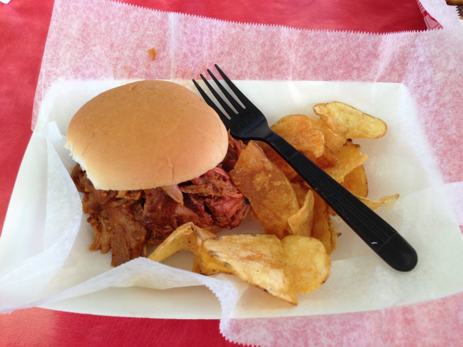 The pulled pork at Smokin Bar-B-Que is smoked for14 hours, but can be scarfed down in a matter of minutes. (Staff photo by Connie Post)