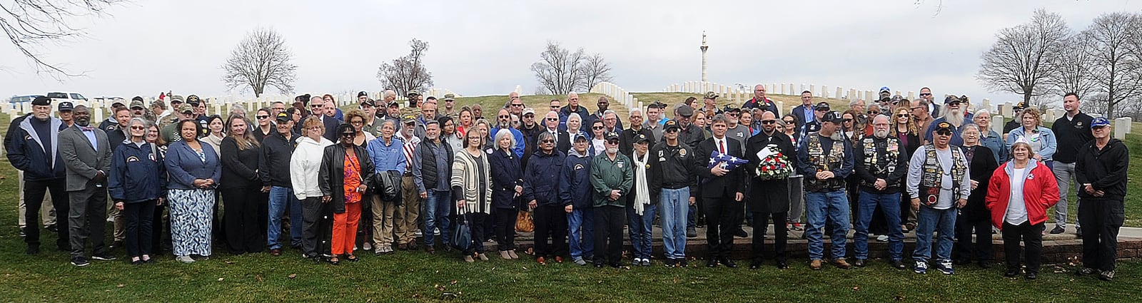 Capt. Leora V. Gray, a Vietnam veteran with no known relatives, was honored Monday, March 4, 2024 at the Dayton National Cemetery. Over one hundred people who did not know her attended to thank her for her service. MARSHALL GORBY\STAFF