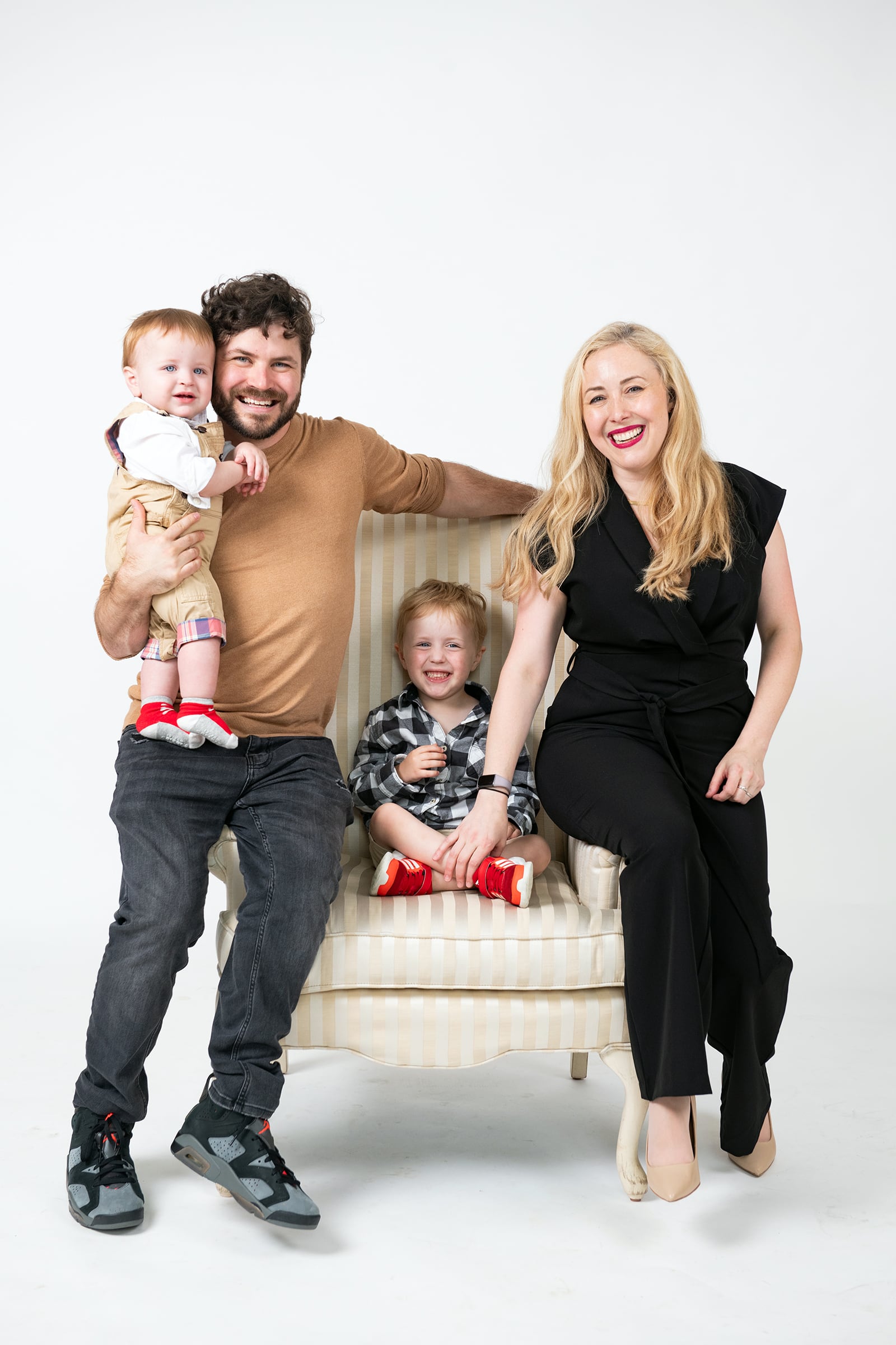 Kristin Mann (R) and her family last year. L-R Aaron Stephenson holding Finn, River and Mann.