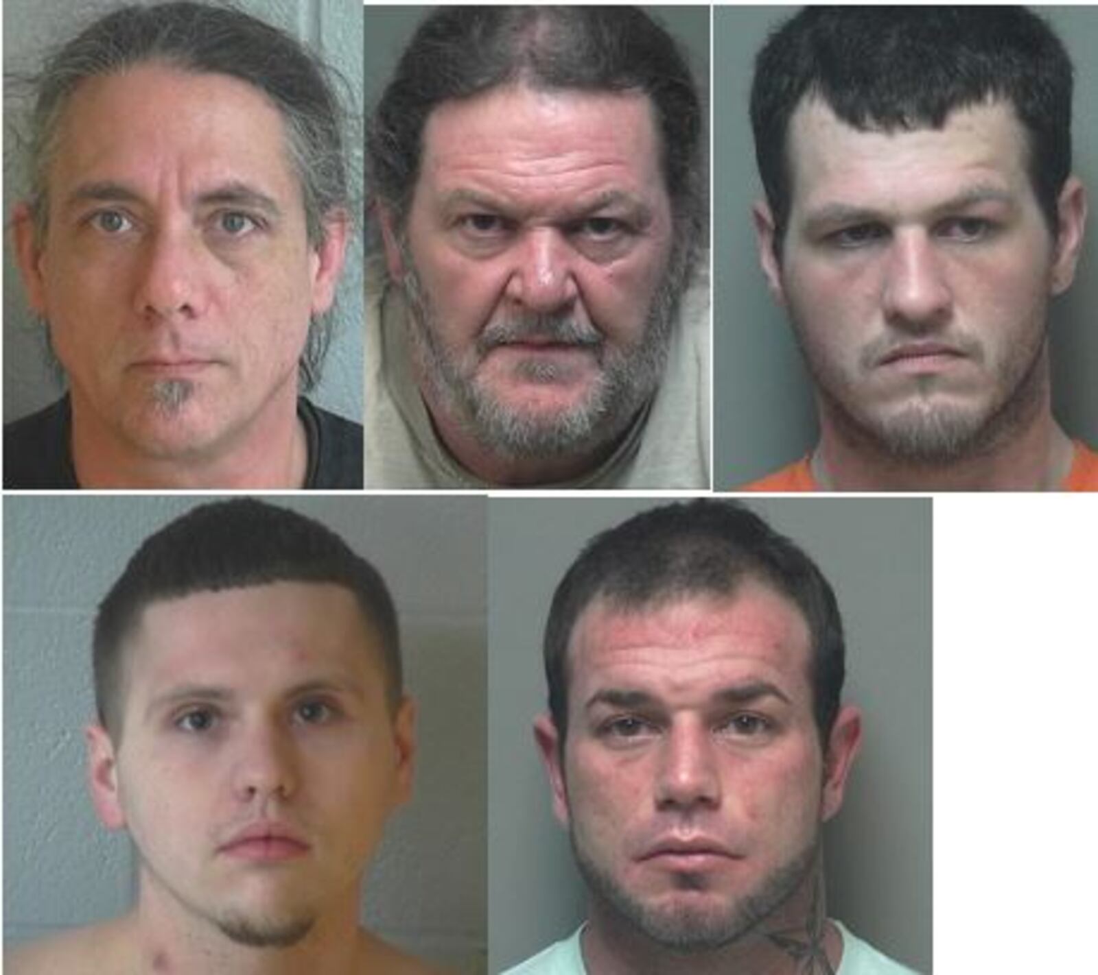 Ricky Adkins (top left); James Chafin, (top center), Jesse Chafin Jr., (top right); Spencer Goodrich, (bottom left); Eryk Graham (bottom right) MIAMI COUNTY JAIL