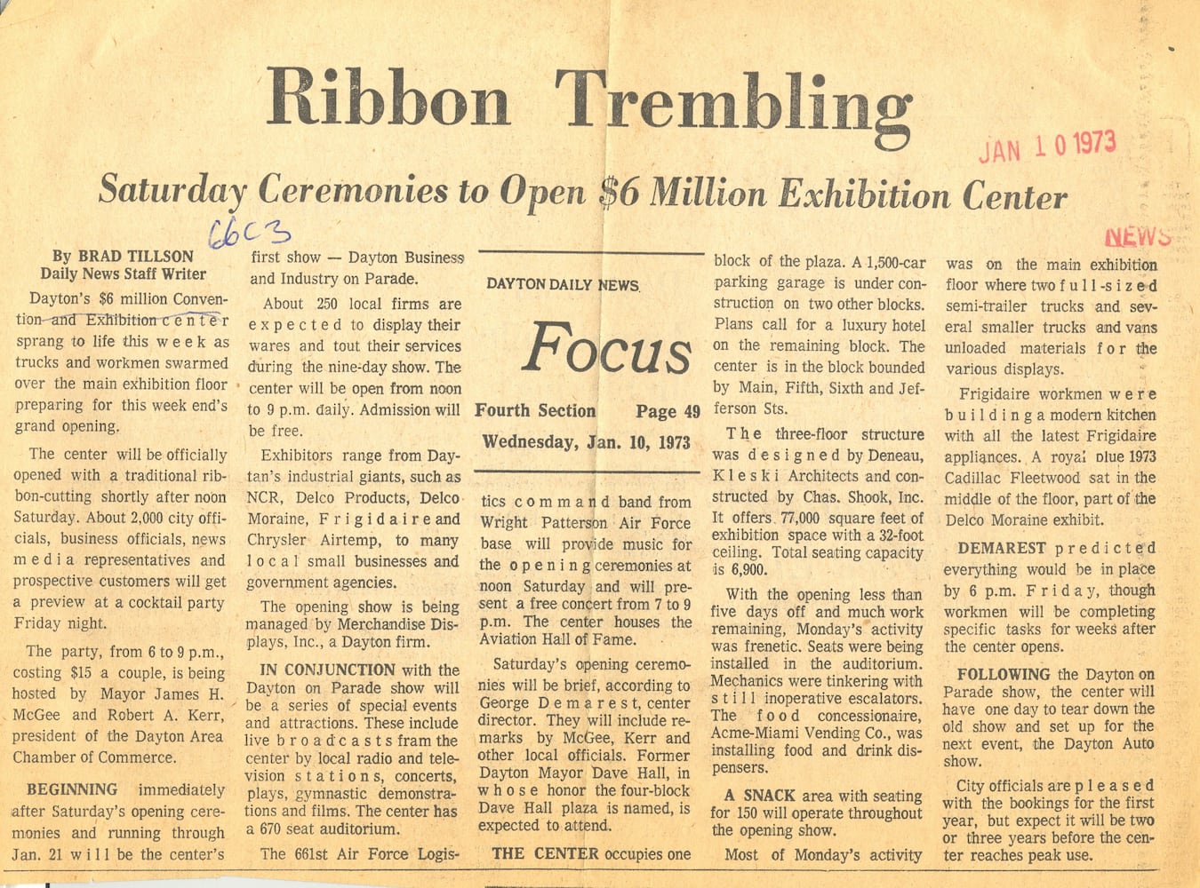 Original article about the Dayton Convention Center opening