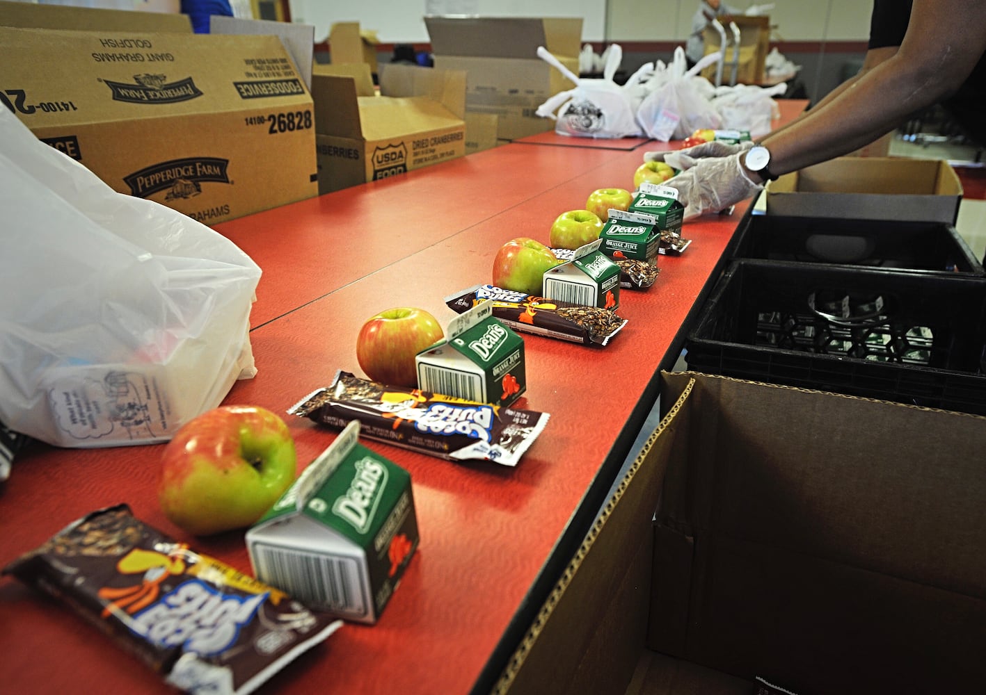 PHOTOS: Food distribution for Wright Brothers Middle School students