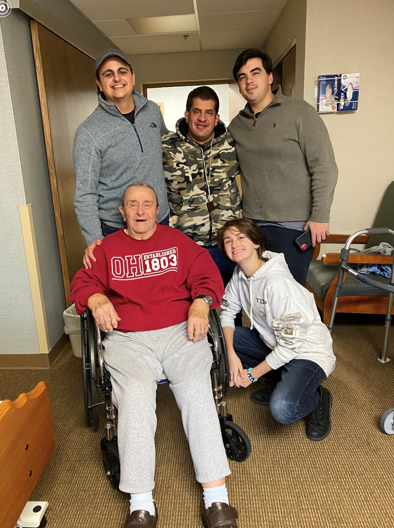 Rinaldo DiSalvo Sr. with his grandchildren Vincenzo, Adam and Abigail DiSalvo. A family friend is also pictured.  Rinaldo DiSalvo Sr., the founder of Mamma DiSalvo's,  died  Wednesday, Feb. 12. The Kettering resident was 84.