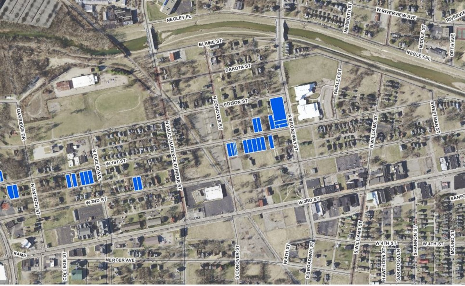 A map showing the sites of the proposed new rental homes in the Wolf Creek neighborhood. CONTRIBUTED