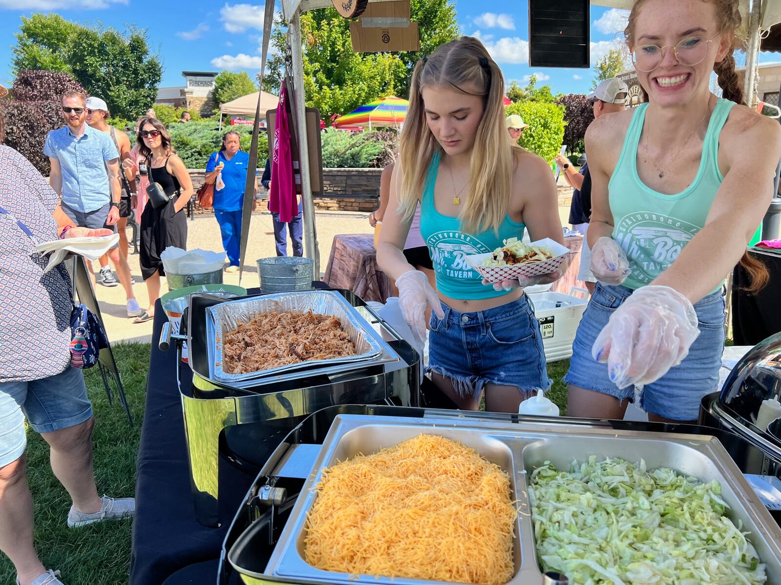 Participants and vendors enjoy the inaugural Taco & Nacho Fest, held Saturday, Aug. 27 at Austin Landing. 