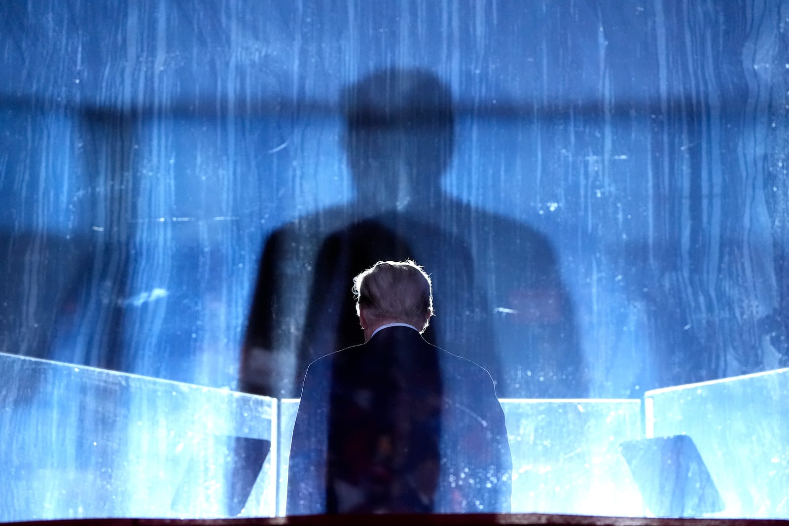 Republican presidential nominee former President Donald Trump departs after speaking at a campaign event at the Butler Farm Show, Saturday, Oct. 5, 2024, in Butler, Pa. (AP Photo/Alex Brandon)