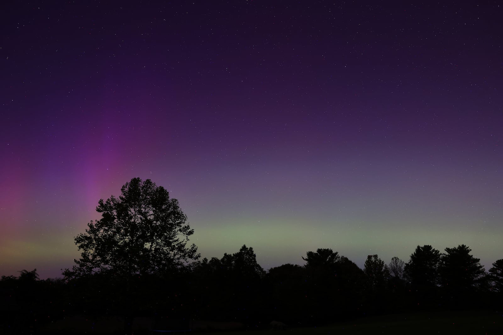 The Aurora Borealis, or northern lights, was visible from Ohio Thursday, Oct. 10, 2024. This was in Madison Township in Butler County. NICK GRAHAM/STAFF