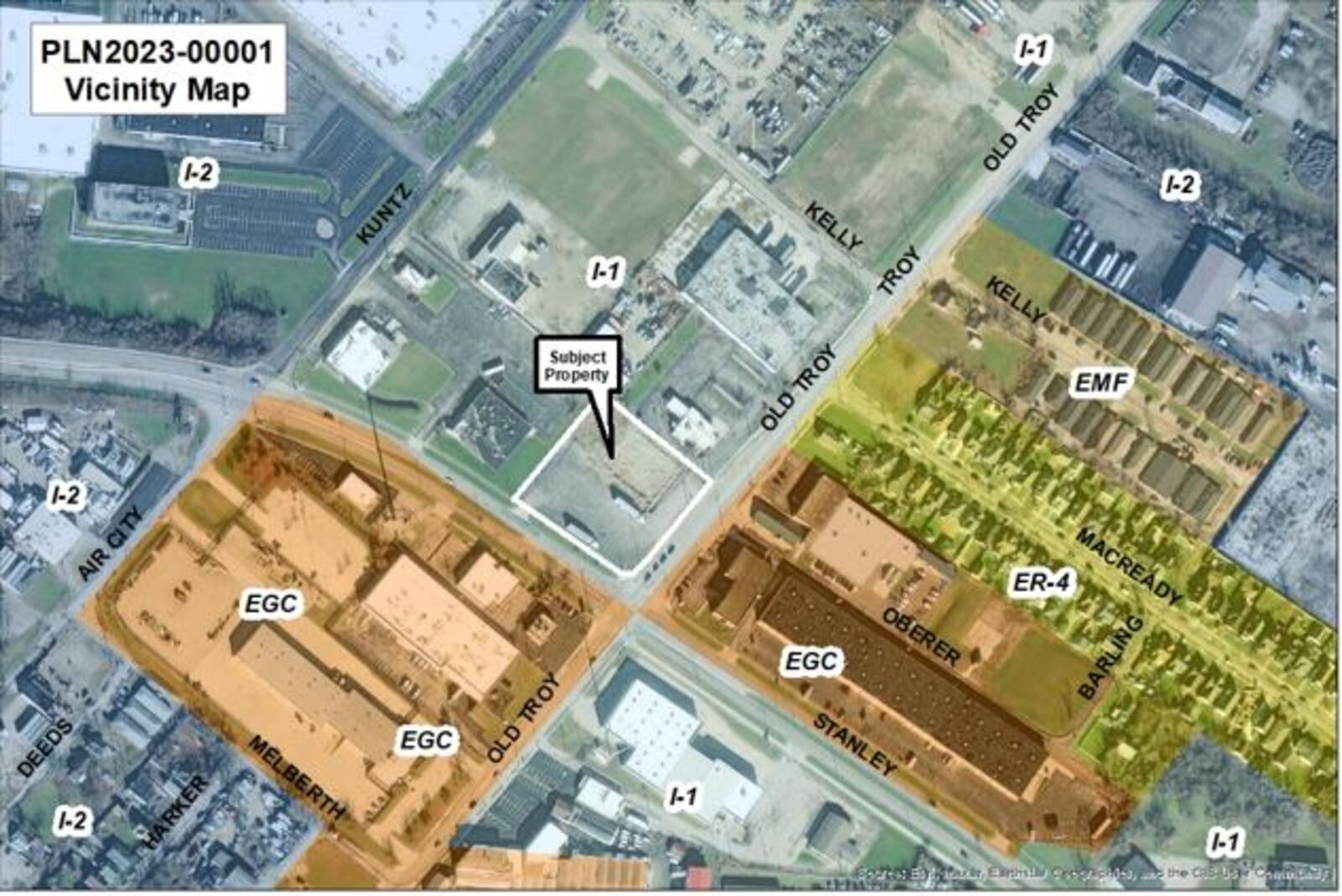 A map showing the zoning around the former Grocerylane property in Old North Dayton. CONTRIBUTED