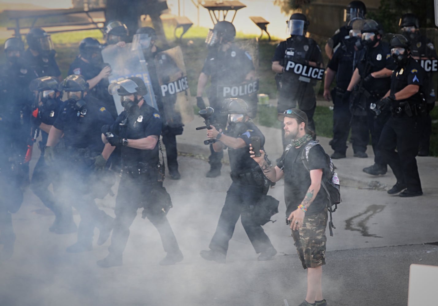 Protests continued this evening in Dayton