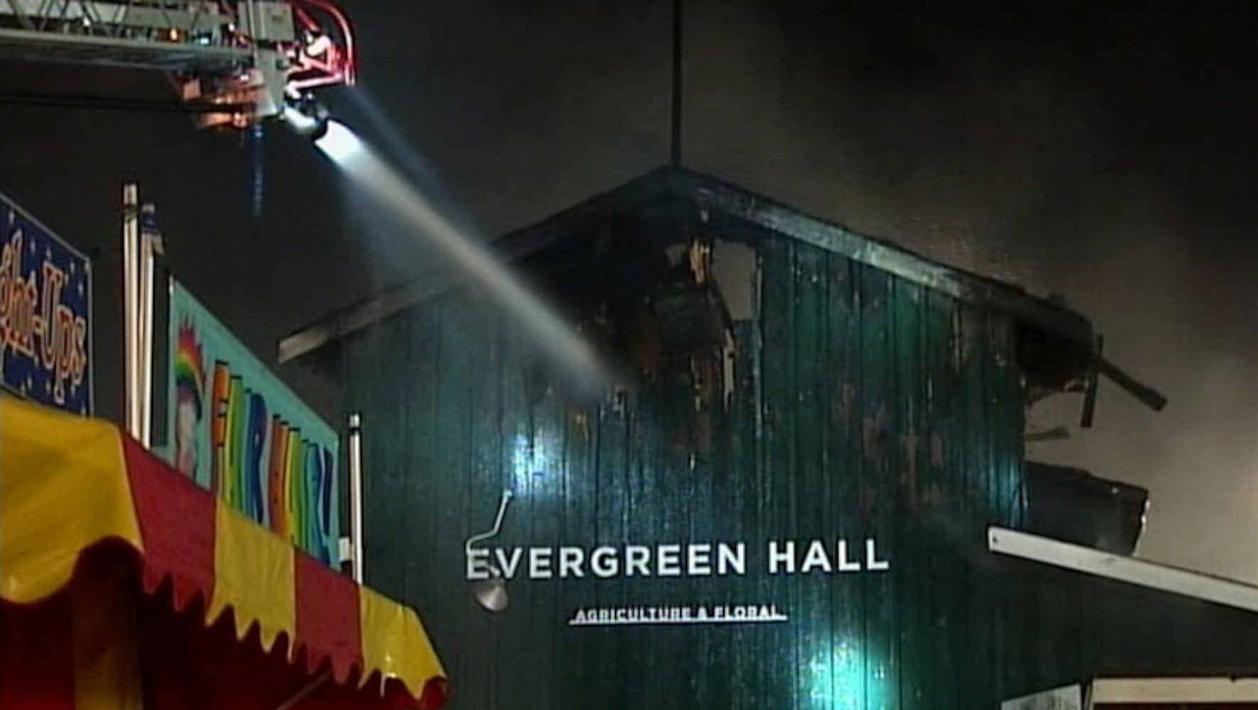 Fire at Washington State Fair Evergreen Hall