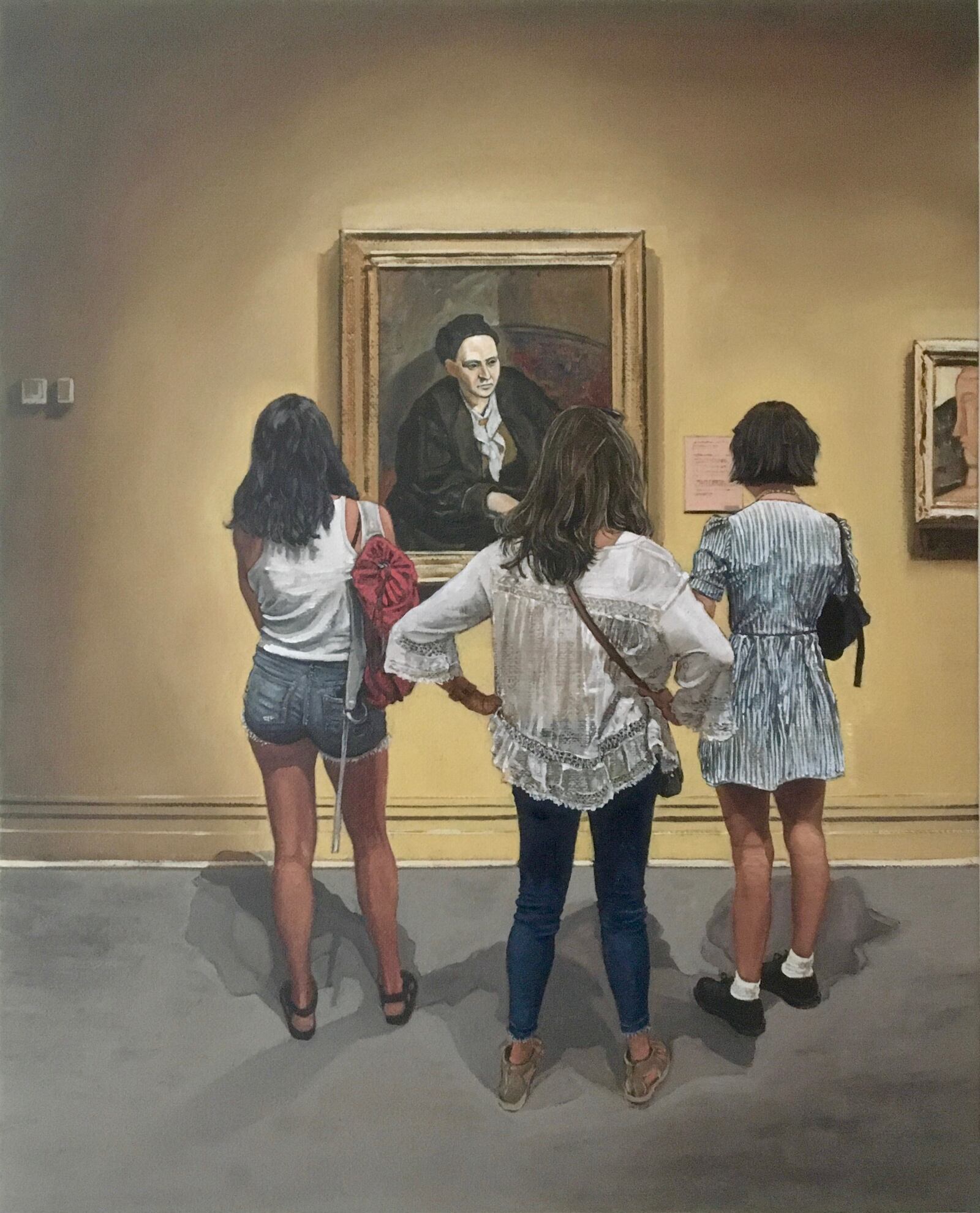 The DAI show includes paintings that capture museum patrons gazing at art. In this piece, on loan from, Ronnie and John Shore, Fig captured a scene at The Metropolitan Museum of Art. COURTESY PHOTO