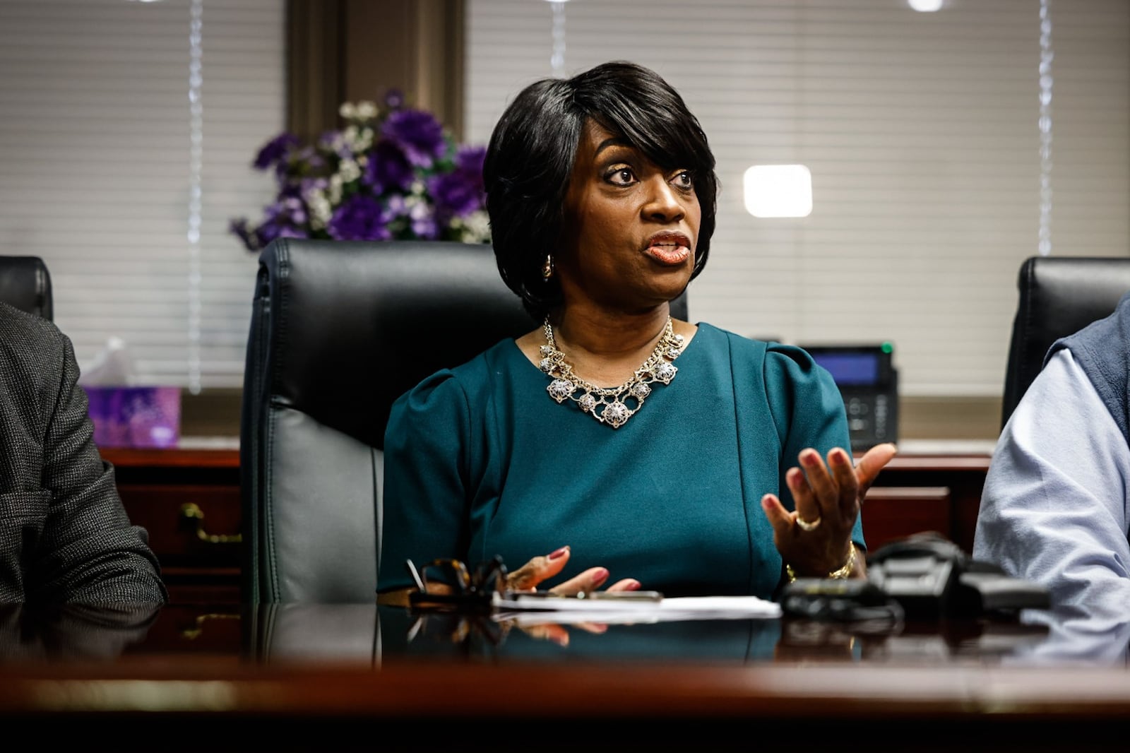 Trotwood mayor Mary McDonald held a press conference Friday January 20. 2023 to discuss the recent street takeover called "hooning" that occurred in Trotwood and Dayton last weekend. JIM NOELKER/STAFF