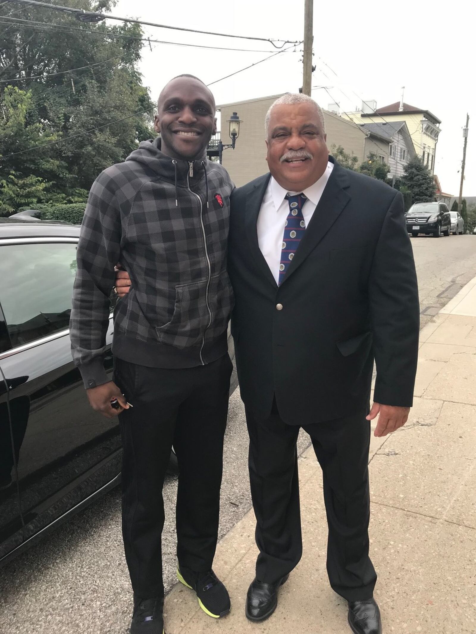 Daryl Jones (right) with Kwami Sarkodi, former Carroll High and University of Cincinnati soccer player. CONTRIBUTED