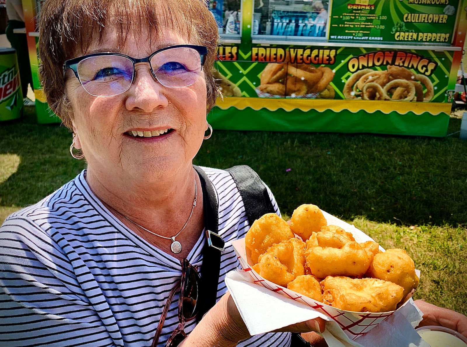 The favorite Montgomery County Fair food for Jan Gruber is deep fired cauliflower. MARSHALL GORBY\STAFF