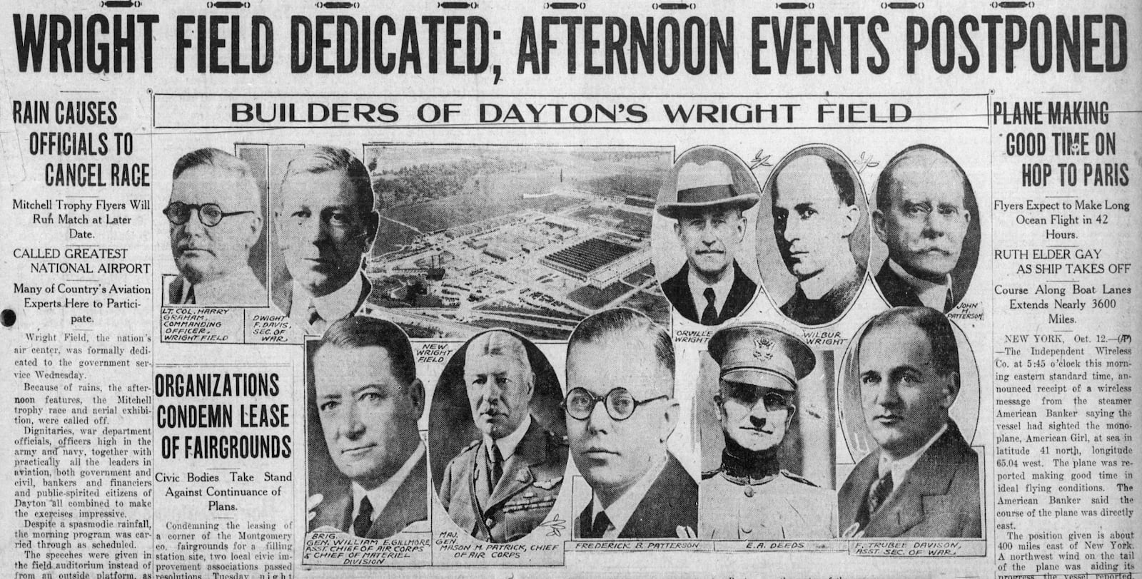 Oct. 12, 1927: Wright Field dedicated. DAYTON DAILY NEWS ARCHIVES