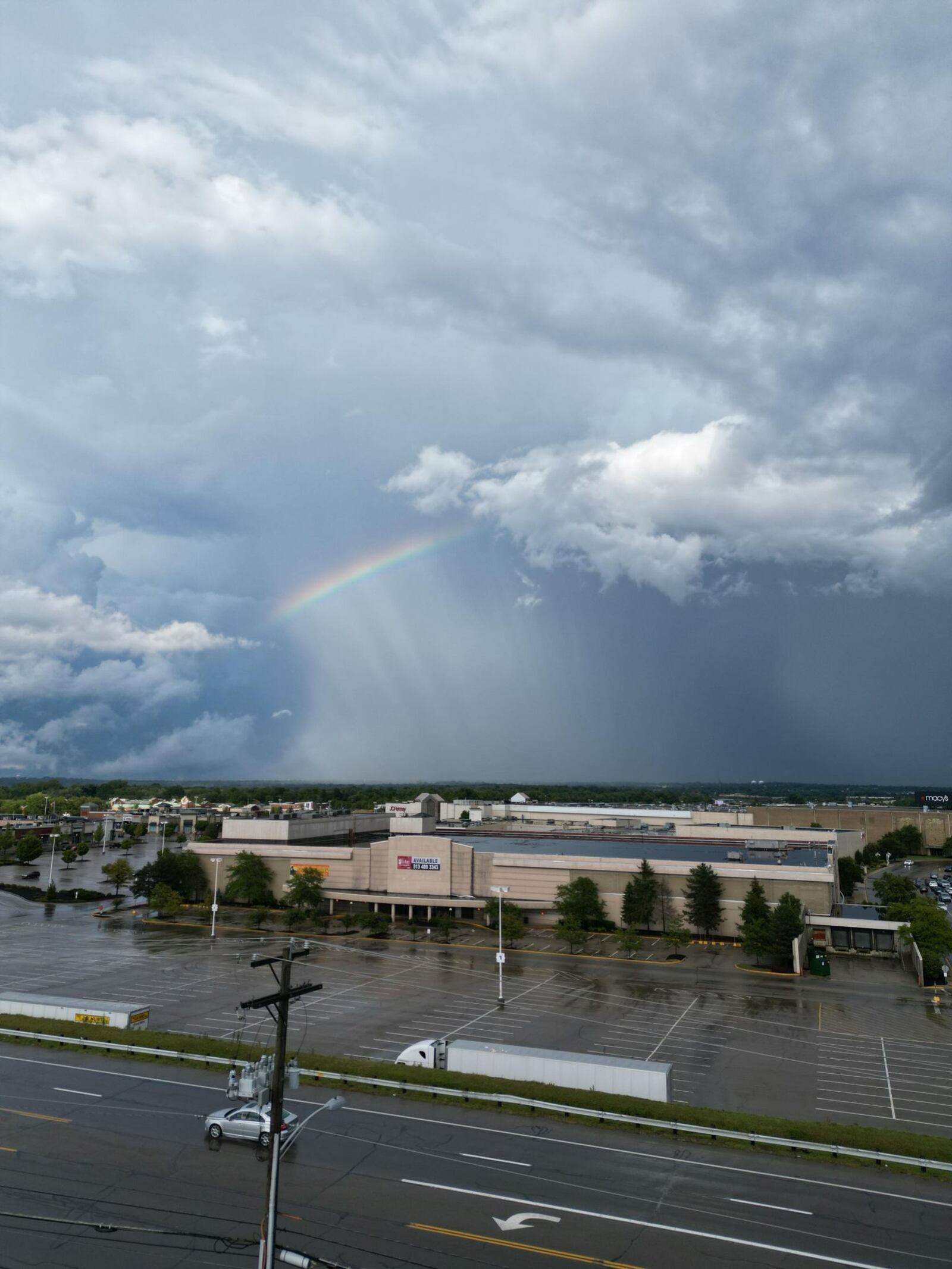 A storm prompted a tornado warning in Montgomery County Sunday. A view from the Dayton Mall is shown. CONTRIBUTED PHOTOS BY JOE ROBINETTE