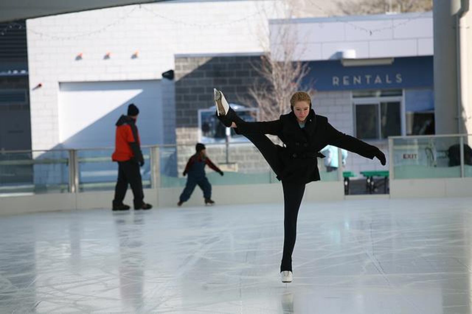 You may not be this graceful on the ice, but Riverscape MetroPark can get you on your way.