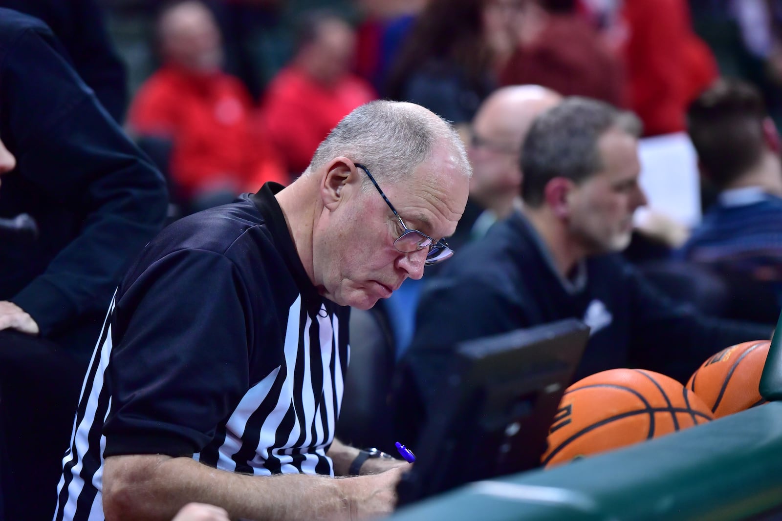 Ken Herr, Wright scorekeeper and blood donor extraordinaire who helped line up the Feb. 10 blood drive in Bob Grote’s honor. Joe Craven/Wright State Athletics