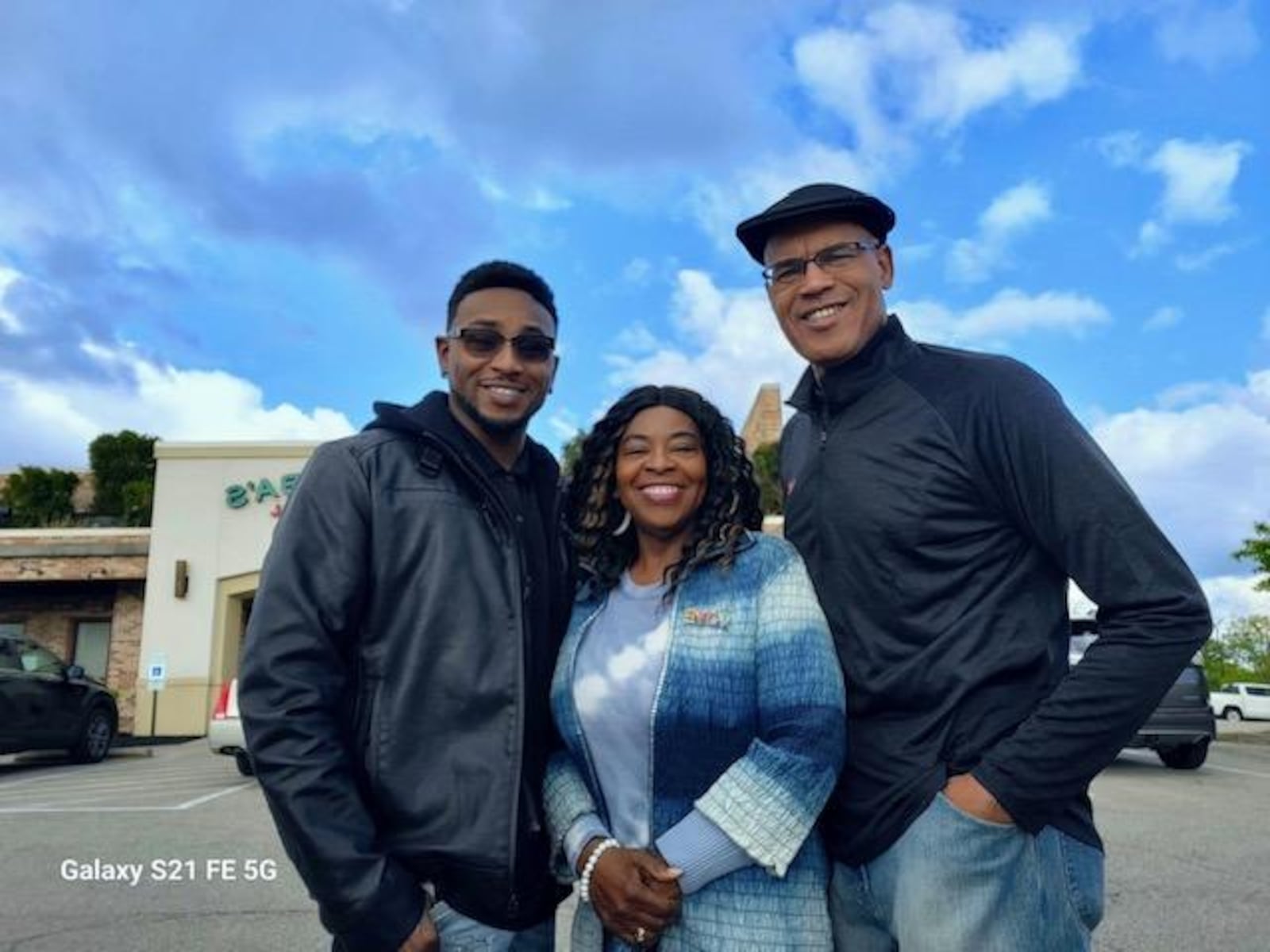 Referee Thurman Leggs Jr. and his wife Charlene, who was a longtime teacher in the Dayton Public Schools System, with their son Nathan, a former U.S. Marine who now lives and teaches school in Daytona Beach, Florida. CONTRIBUTED