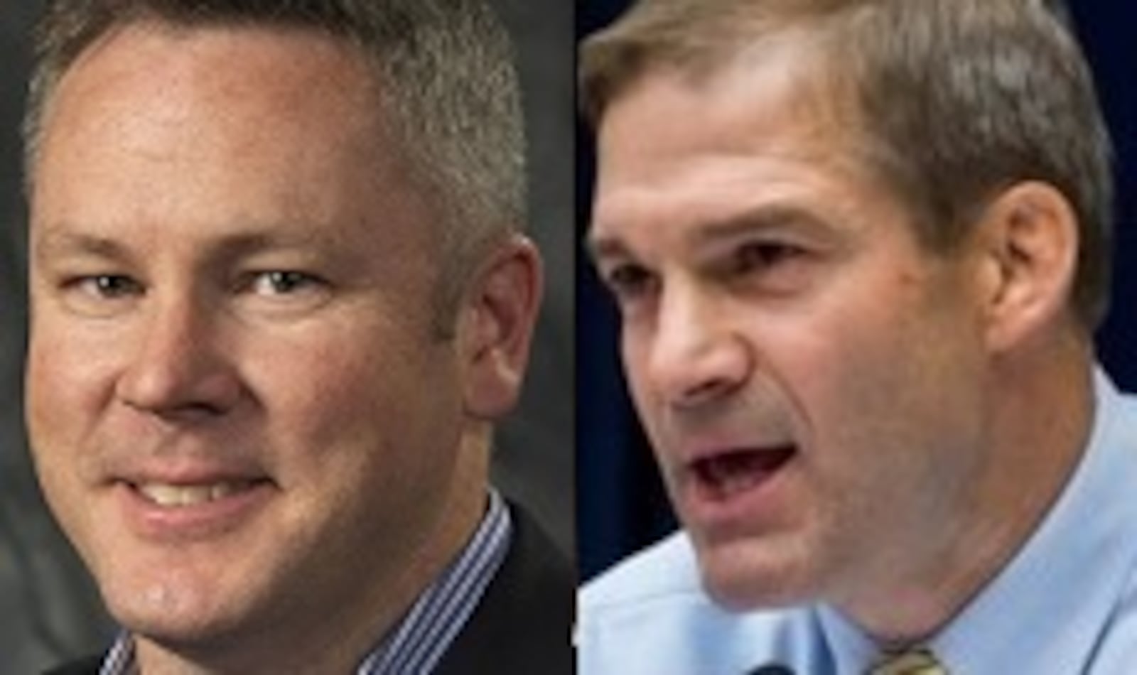 Congressmen Warren Davidson, R-Troy, and Jim Jordan, R-Urbana. FILE