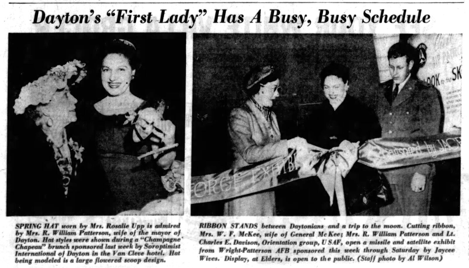 Virginia Karns Patterson was the "First Lady of Dayton" as the wife of R. William Patterson, Mayor of Dayton in the late 1950s. DAYTON DAILY NEWS ARCHIVES