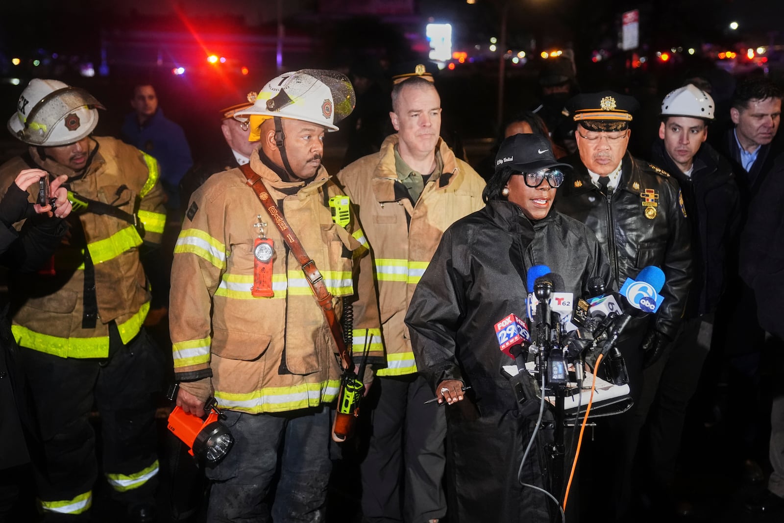 Philadelphia Mayor Cherelle Parker speaks during a news conference in Philadelphia, Friday, Jan. 31, 2025. (AP Photo/Matt Rourke)