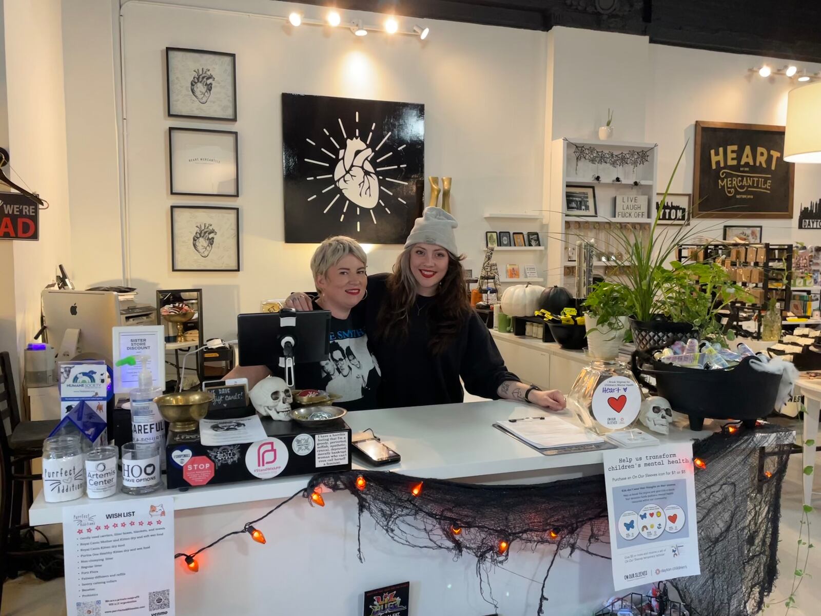 Heart Mercantile is a Dayton-centric, community-driven, boutique and gift shop in the Oregon District. Pictured (left to right) is Amanda Crouse, store manager, and Kait Laughlin, co-owner.