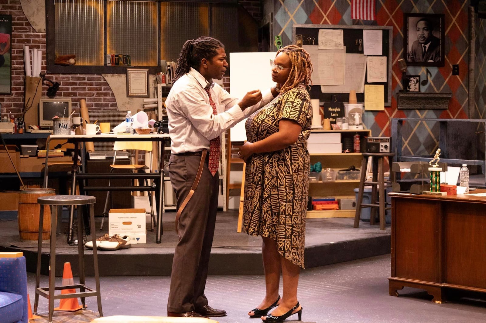 S. Francis Livisay (left as Harmond Wilks) and Jena Perry (Mame Wilks) in Dayton Theatre Guild's production of "Radio Golf." PHOTO BY RICK FLYNN PHOTOGRAPHY