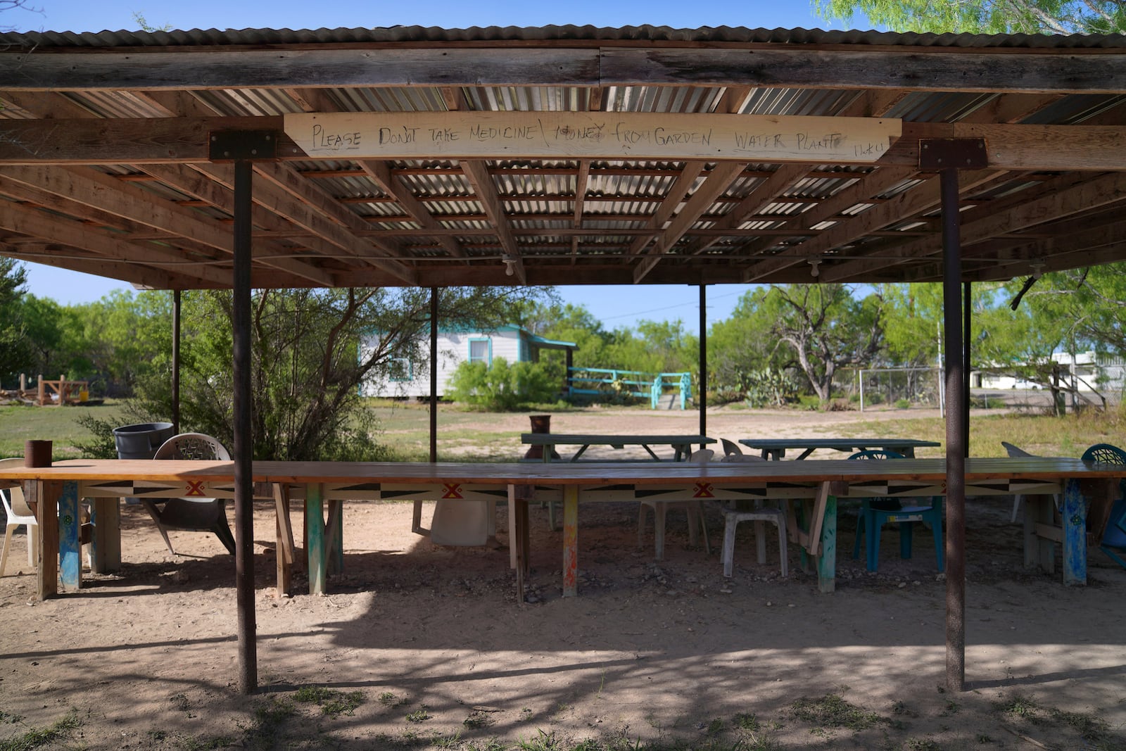 Property of the late Amada Cardenas, who was one of the first federally licensed peyote dealers, alongside her husband, to harvest and sell the sacramental plant to followers of the Native American Church, in Mirando City, Texas, Monday, March 25, 2024. (AP Photo/Jessie Wardarski)