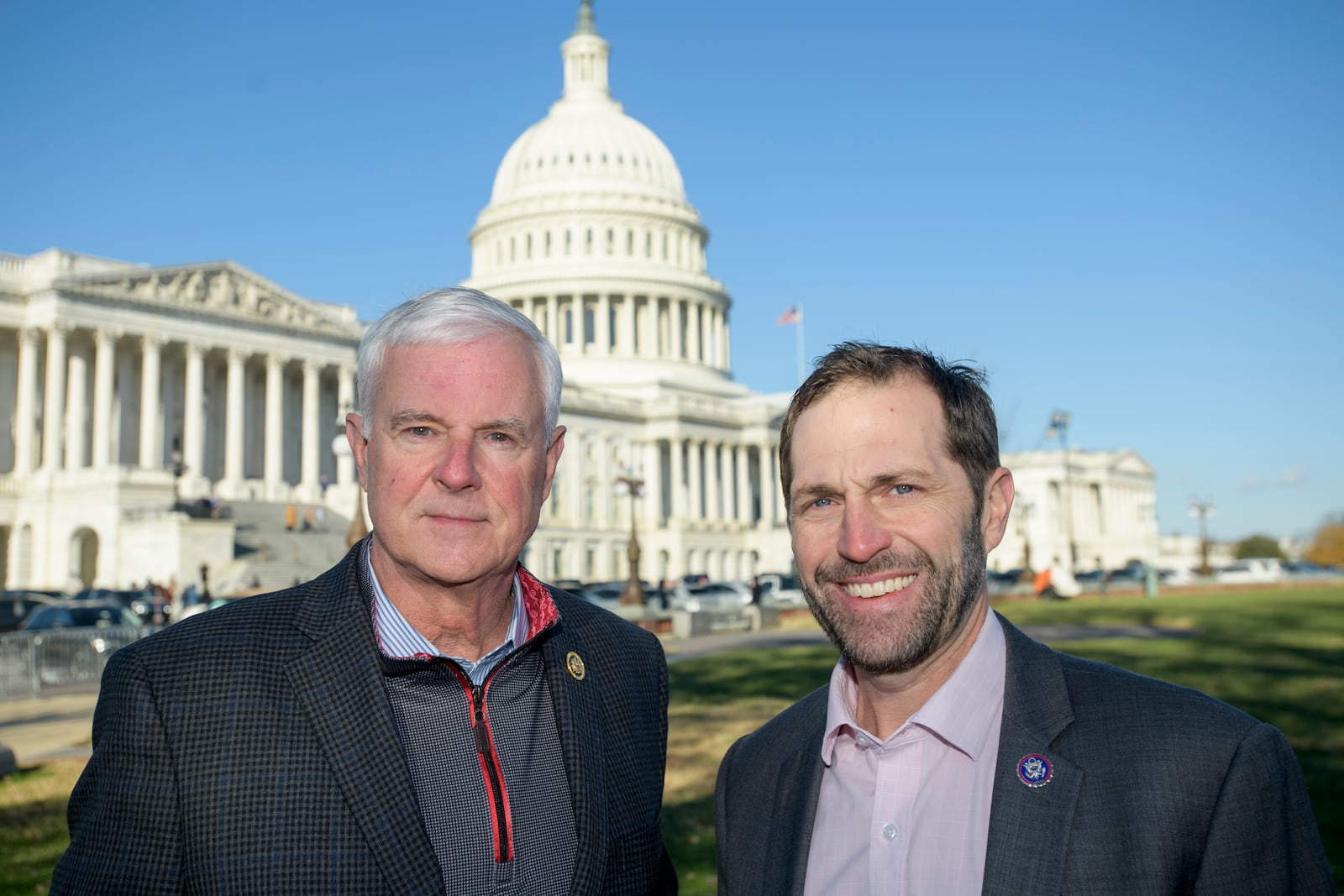 For Country Caucus co-chair Rep. Jason Crow, D-Colo., right, and Rep. Steve Womack, R-Ark., left, pose for a portrait at the Capitol following a vote, Thursday, Dec. 12, 2024, in Washington. (AP Photo/Rod Lamkey, Jr.)