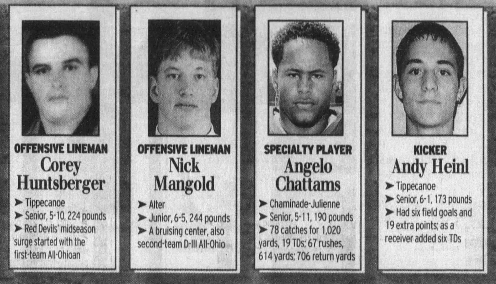 Alter's Nick Mangold won several honors after his junior year. DAYTON DAILY NEWS ARCHIVES