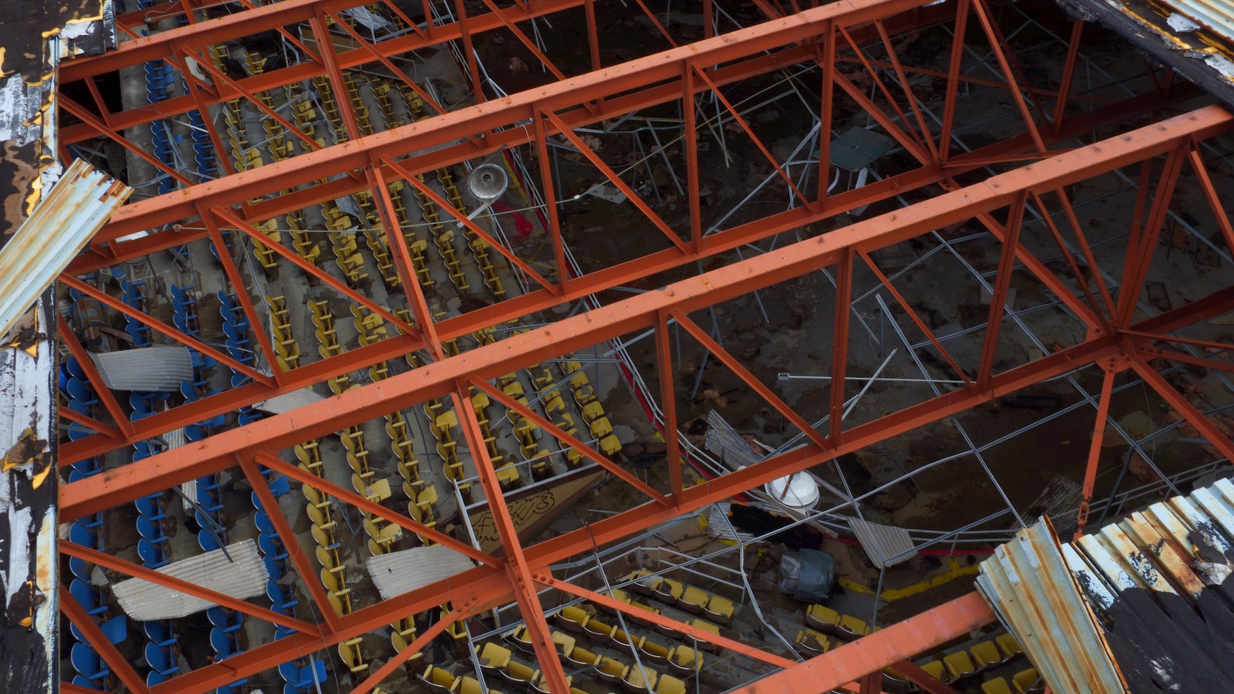 PHOTOS: What tornado-damaged Hara Arena looks like from above