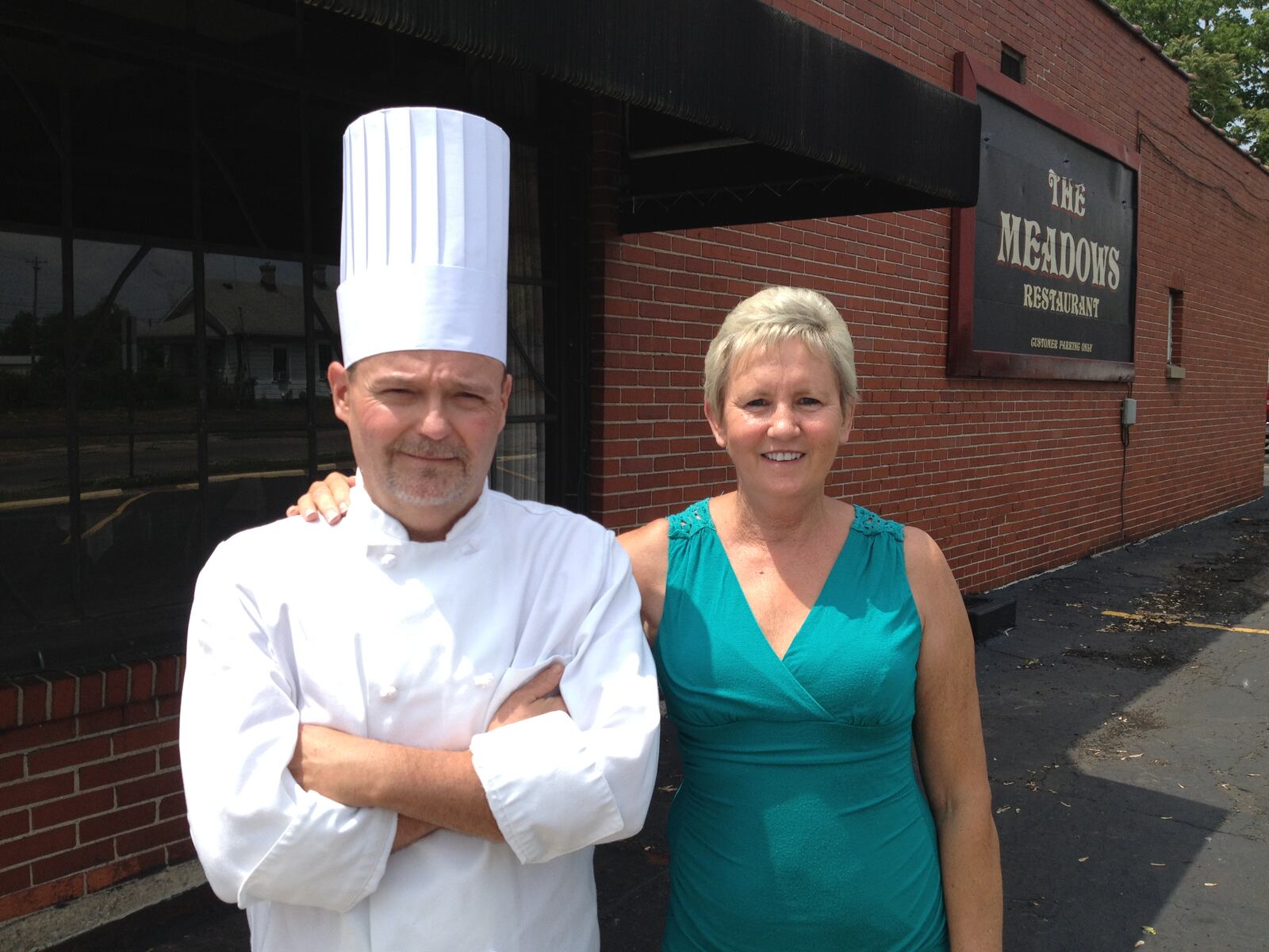 Chef Ken Ledford, left, and bartender Emily Profitt recently purchased The Meadows in Middletown. The have nearly 50 years of experience in the food and beverage business. They hope to open the restaurant within two to three weeks.