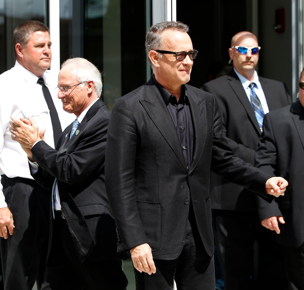 Tom Hanks cuts ribbon at Wright State University