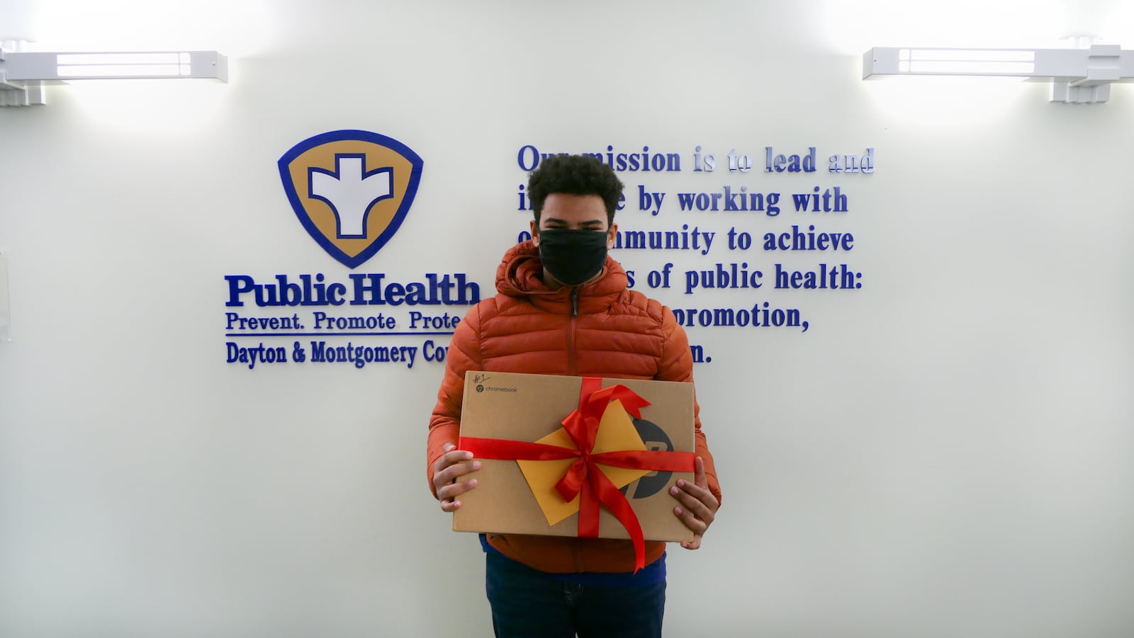 Jesse White won the youth mask design contest sponsored by Public Health - Dayton & Montgomery County.