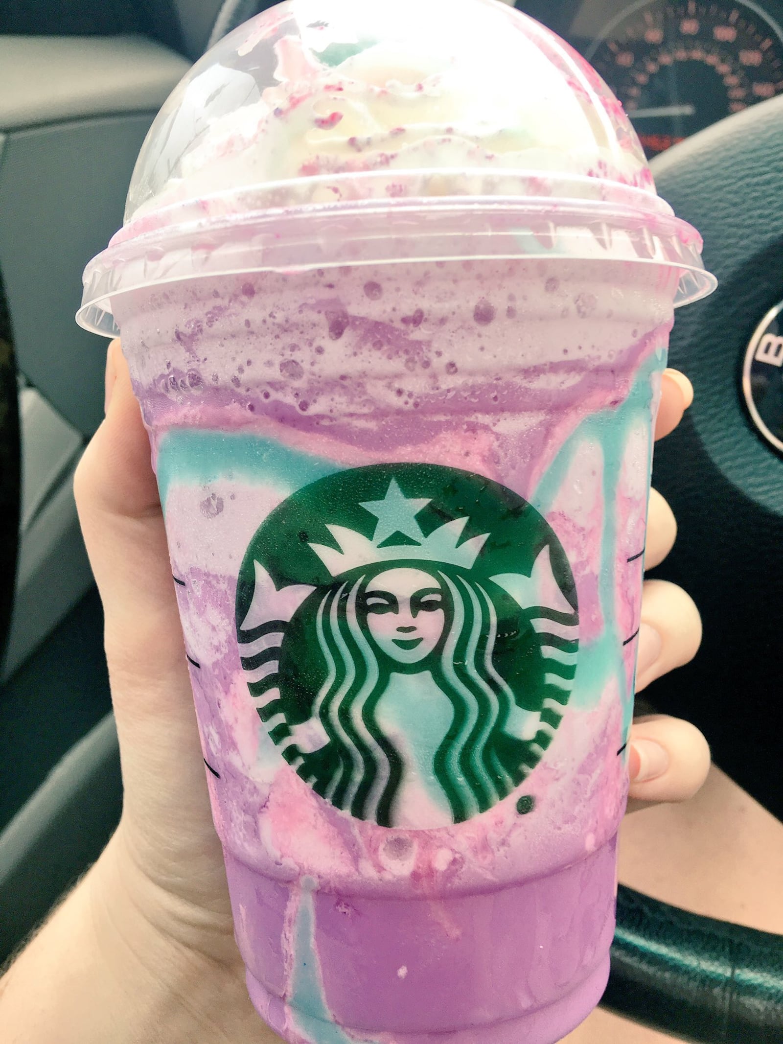 The dazzling Unicorn Frappuccino Blended Beverage from Starbucks changes colors and flavors. KARA DRISCOLL/STAFF