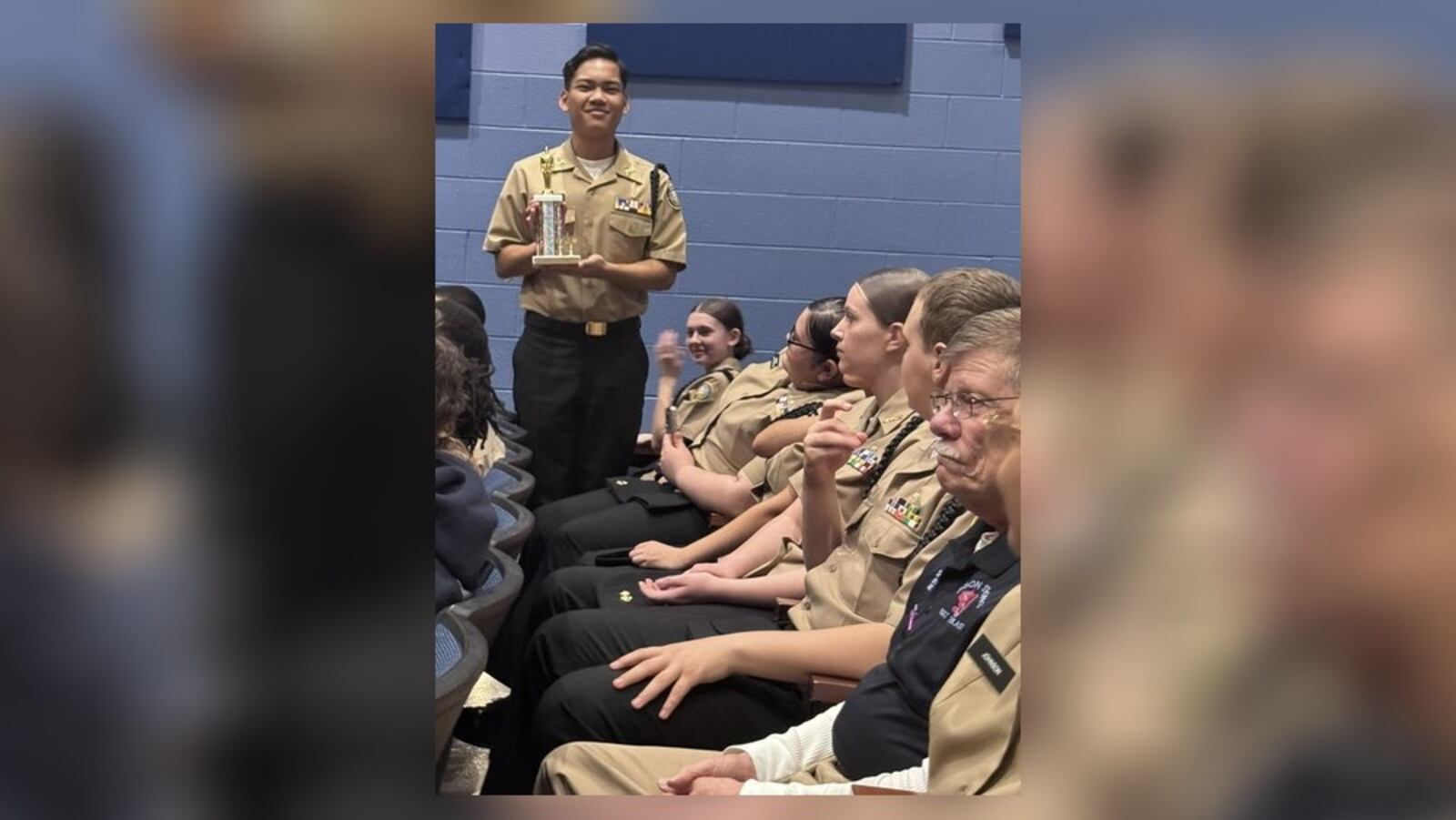 Belmont High School’s Norman Louis Sorio received the ROTC Academic Team award. Sorio said he is looking forward to leading the school’s NJROTC program as its new commander, hoping the school wins more trophies. CONTRIBUTED