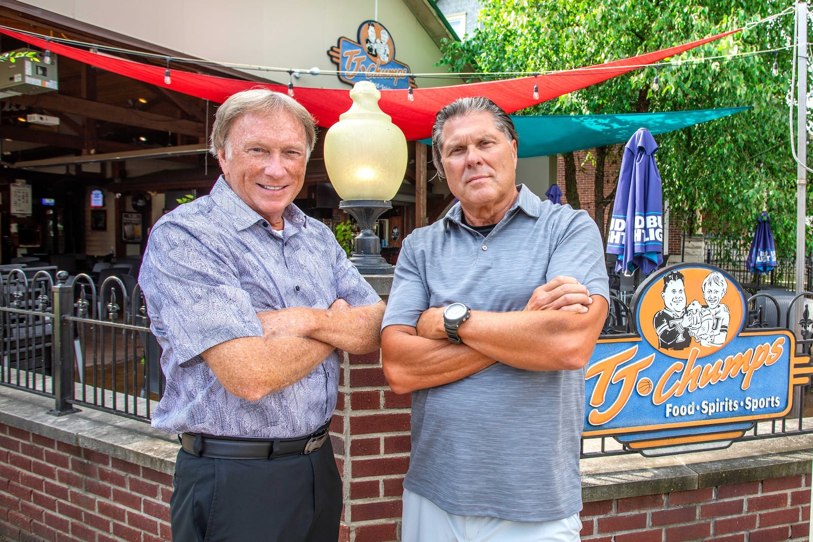 TJ Chumps, a family-friendly sports restaurant founded by Jim Dunn (left) and Terry Brill in 2002, is celebrating its 20th anniversary this month (CONTRIBUTED PHOTO).