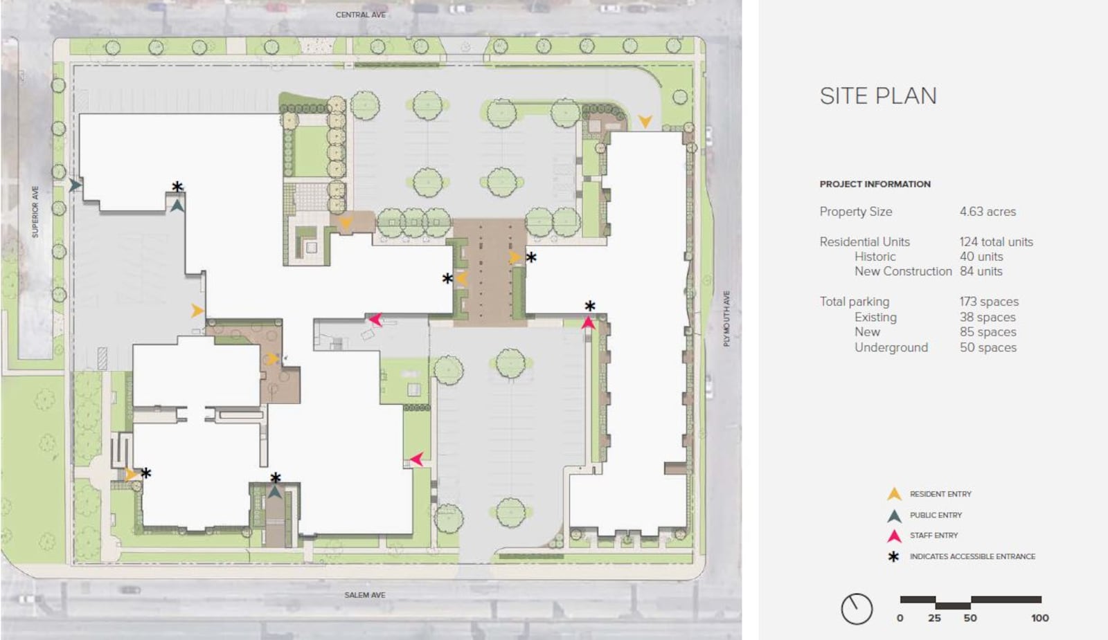 A preliminary site proposal for the Longfellow school campus property on lower Salem Avenue. CONTRIBUTED