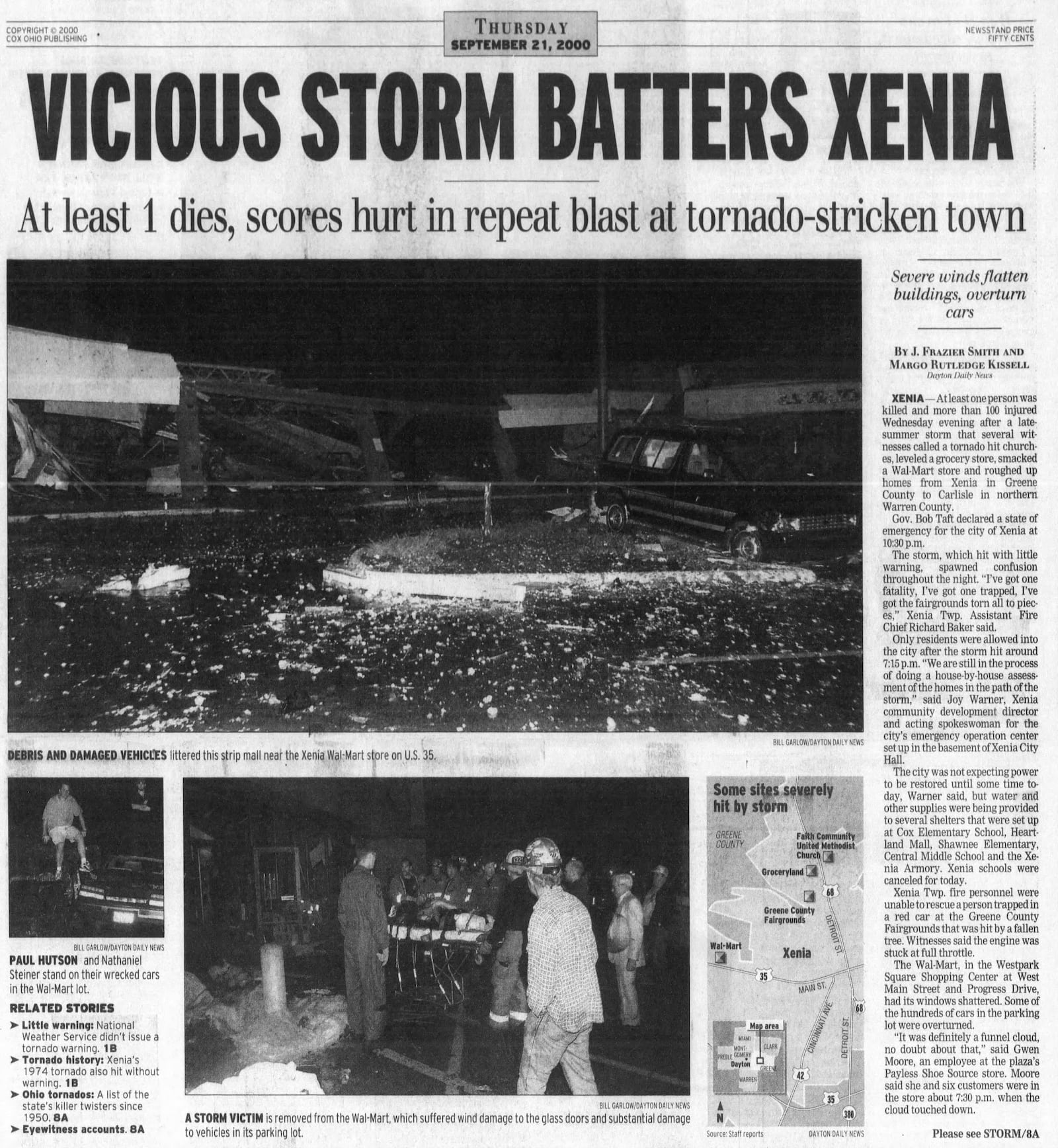 Coverage of the tornado that hit the Miami Valley on September 20, 2000. DAYTON DAILY NEWS ARCHIES