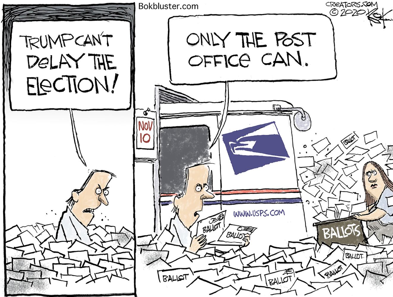 Week in cartoons: Mail-in ballots, stalled stimulus and more