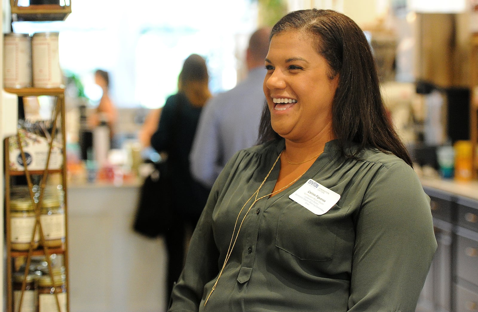 Carlina Figueroa, was one of the many young people who attended the Young Professionals mixer at Reza's Downtown Cafe on Thursday, July 21, 2021. MARSHALL GORBY\STAFF