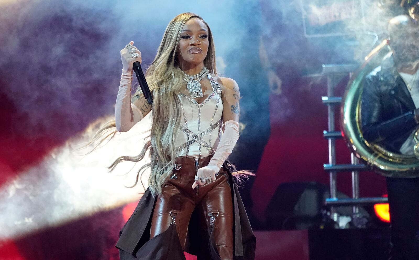 GloRilla performs "F.N.F. (Let's Go) at the 65th annual Grammy Awards on Sunday, Feb. 5, 2023, in Los Angeles. She'll perform Saturday, April 8 at the Dayton Convention Center. (AP Photo/Chris Pizzello)