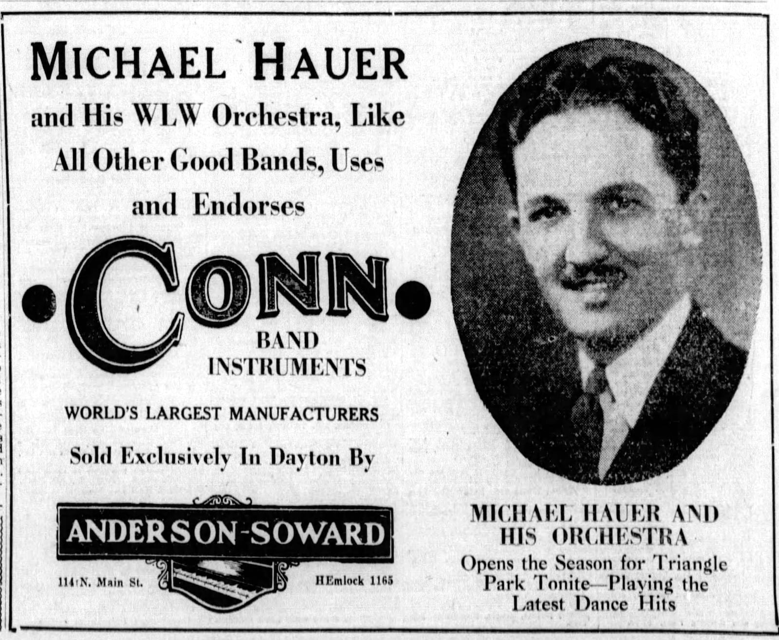 Michael Hauer, the Dayton Big Band leader who founded Hauer Music Co. DAYTON DAILY NEWS ARCHIVES