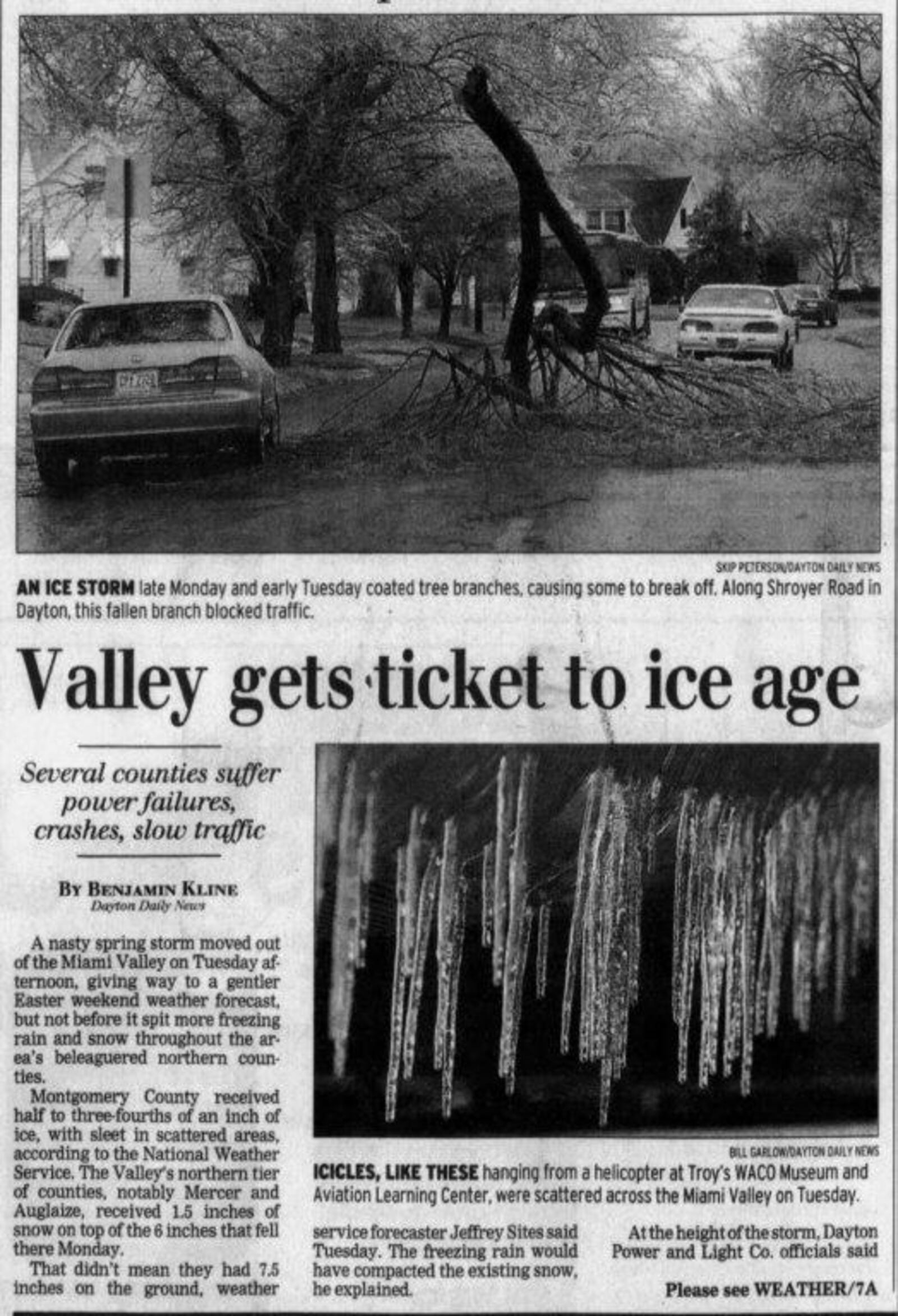 Dayton Daily News front page of March 27, 2002